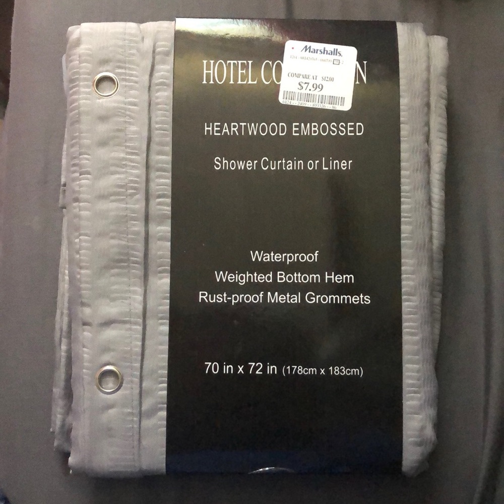 Light Grey Shower Curtain/ Liner